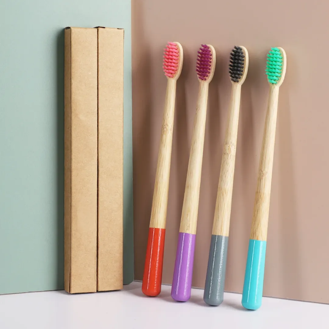 Brosse à dents en bambou biodégradable et recyclable avec logo personnalisé