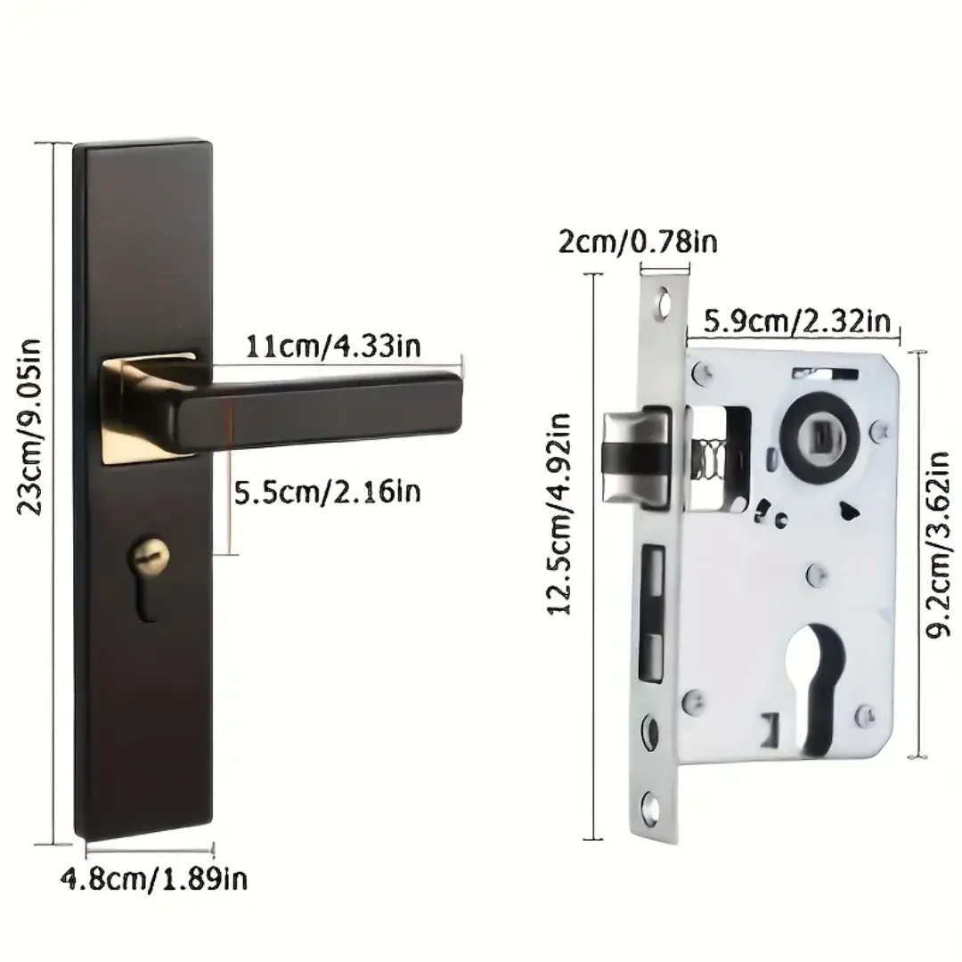 Serrure de porte de chambre en bois massif silencieuse simple poignée de porte moderne pour l'intérieur de la chambre