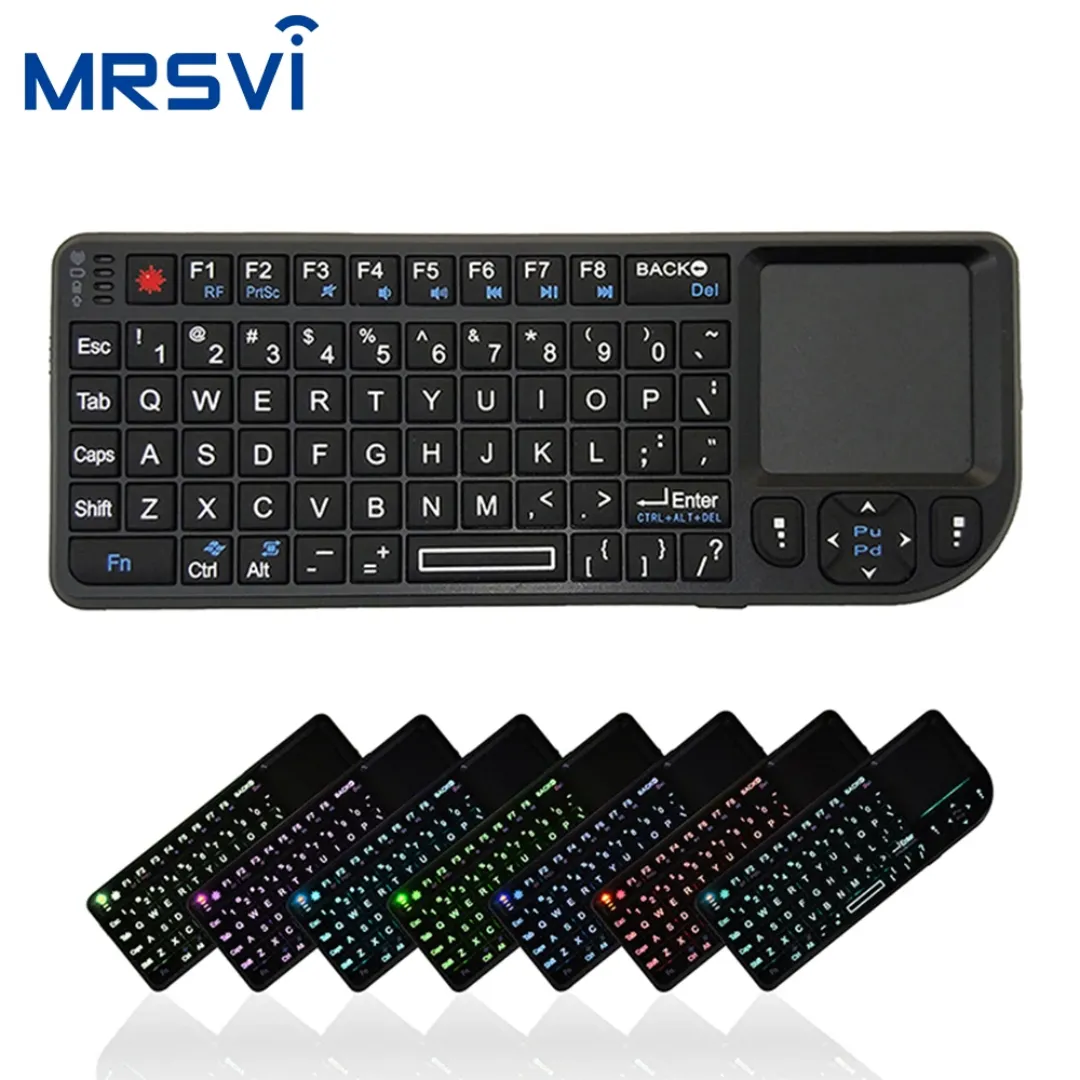 Mini Clavier Sans Fil Rétro-éclairé 7 Couleurs avec Pavé Tactile