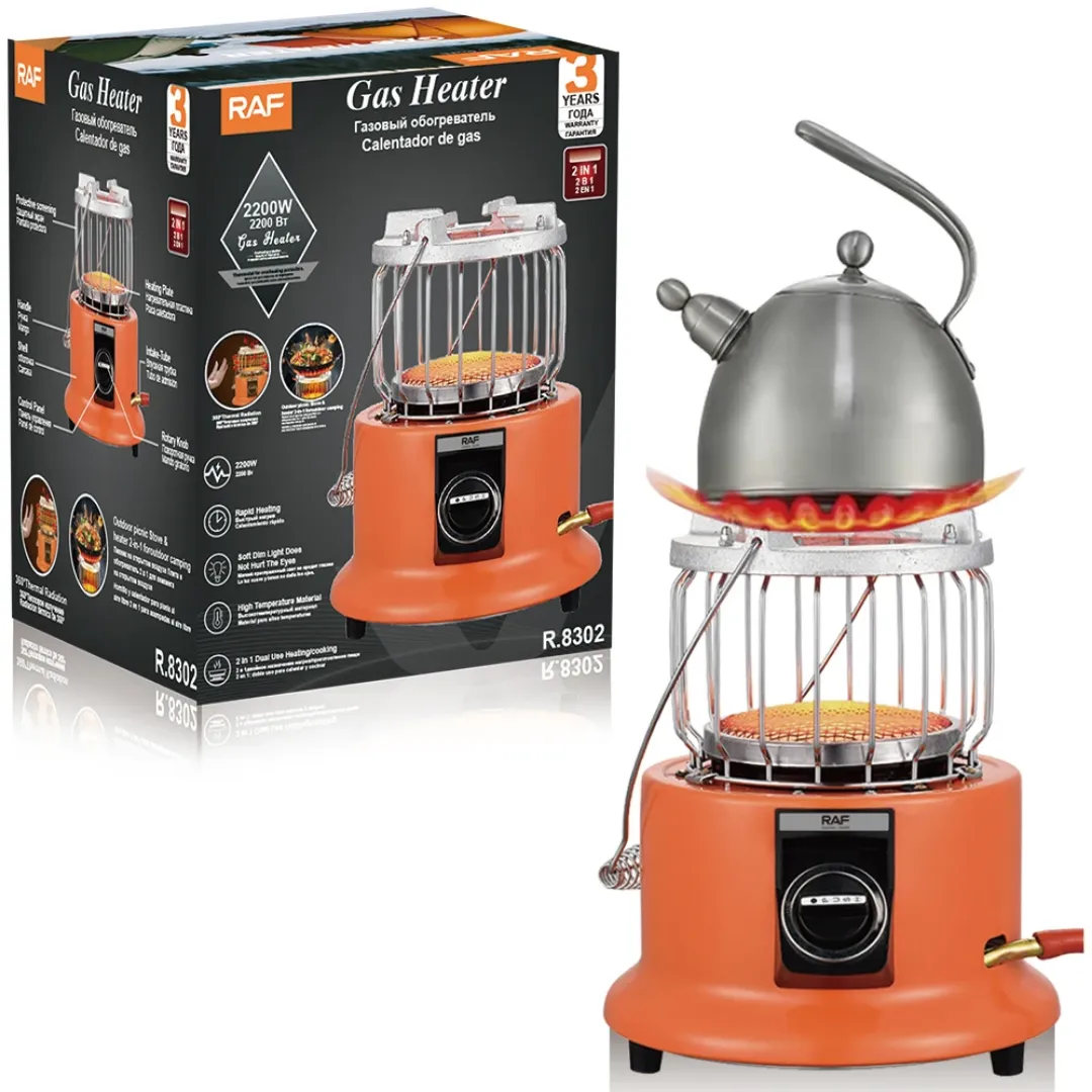 RAF R.8302 Réchaud de camping chauffant Réchauffeur de cuisson Compact Portable au gaz