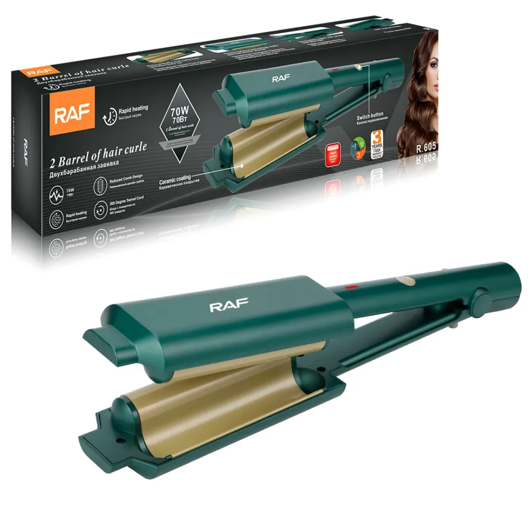 RAF 2 Barrel Cheveux Bigoudi Chauffage Rapide Salon De Coiffure Professionnel pour Femmes