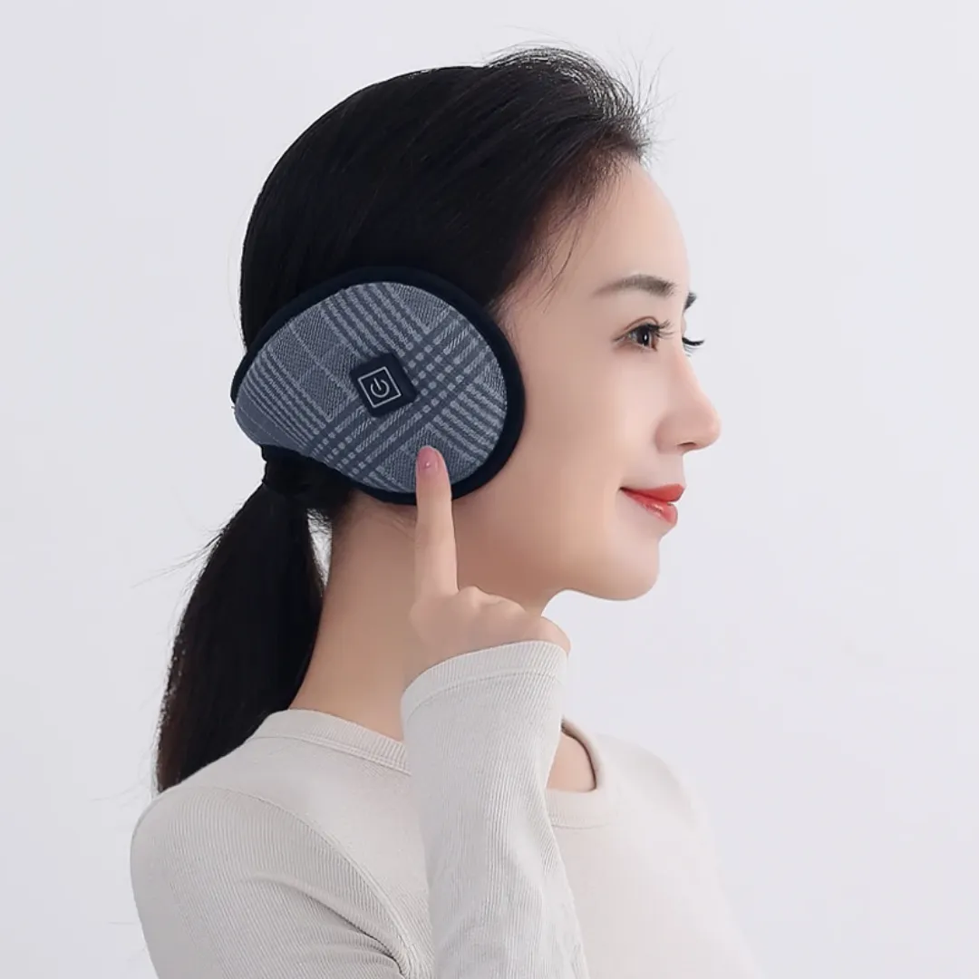 Cache-oreilles chauffants XFT 3 niveaux de chauffage Chauffage en céramique Noir Doublure polaire chaude Pliable