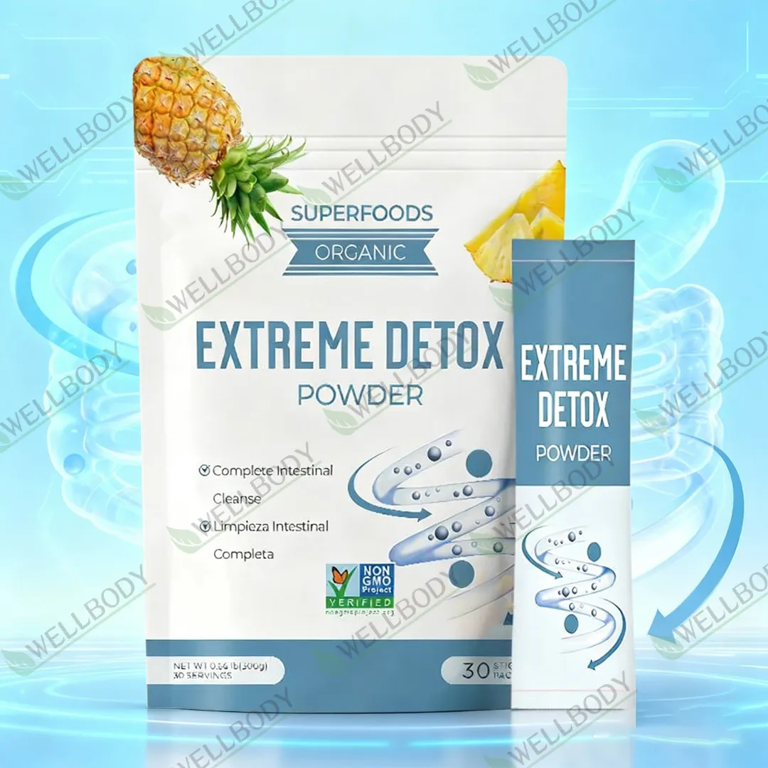 Poudre Détox Instantanée Extrême WELLBODY Saveur Ananas pour la Gestion du Poids