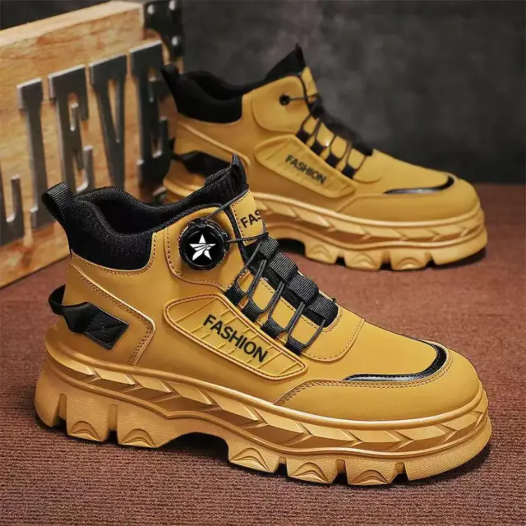 Chaussures pour hommes 2025 automne nouveau haut décontracté sport à la mode semelle épaisse hauteur augmentant antidérapant extérieur outillage pour bottes