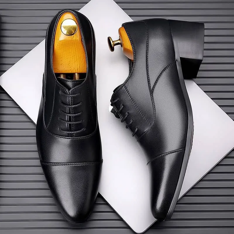 Chaussures Hommes en Cuir Véritable – Rehausse Intérieure 5 cm – Style Business, Mariage & Cérémonie