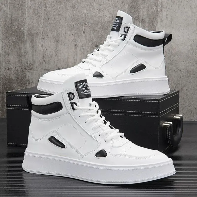 Chaussures de planche montantes blanches 2024 été nouvelle marque à la mode respirant décontracté petites chaussures blanches pour hommes