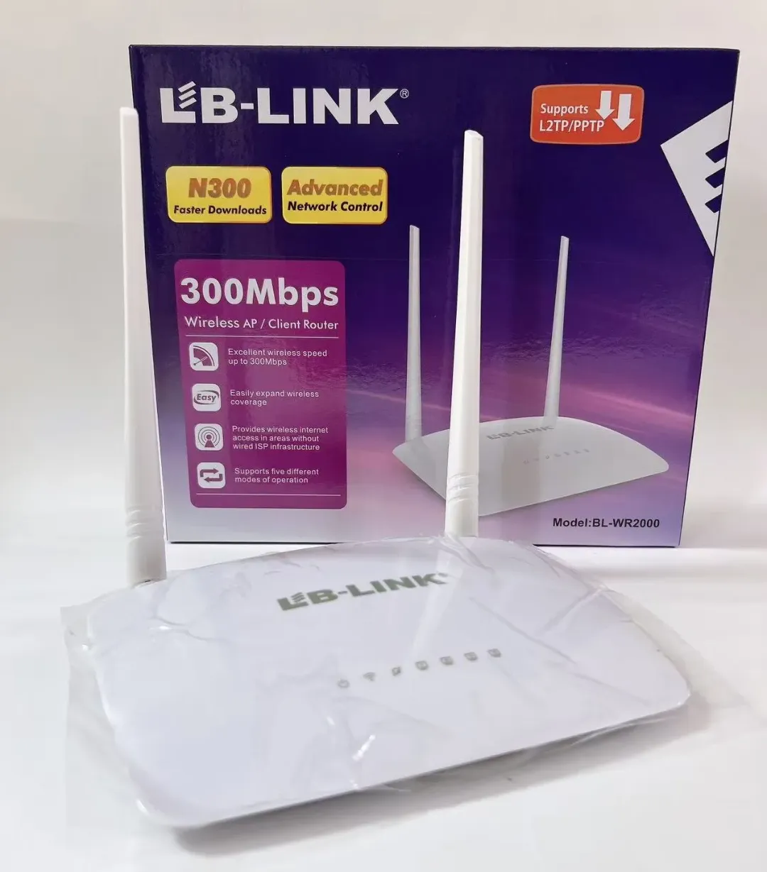 Routeur WiFi LB-LINK N300 – 300 Mbps, 2 antennes, 4 ports LAN, routeur sans fil haute performance