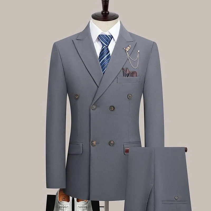 Costume 2 pièces homme élégant – Ensemble veste croisée + pantalon