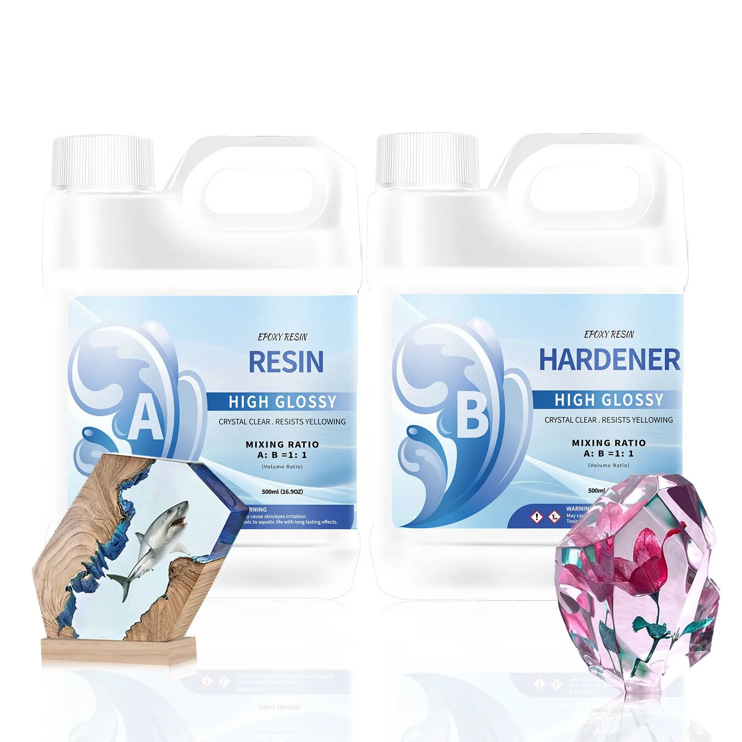 Kit Résine Époxy Transparente Haute Résistance avec Durcisseur - Ratio 1:1