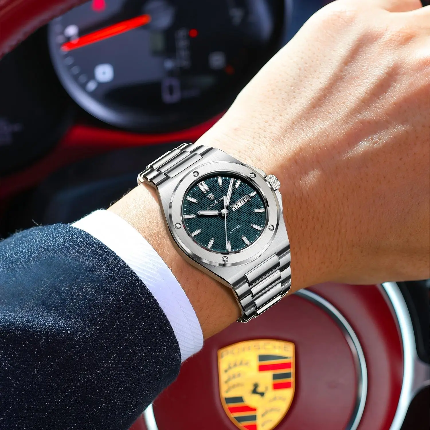 Poedagar 696 – Montre Homme Luxe Acier Inoxydable | Lumineuse, Étanche, Date | Vente en Gros
