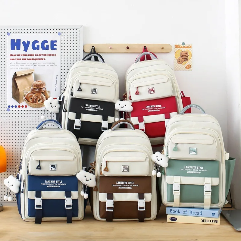 Ensemble Sac à Dos Scolaire 5 Pièces Grande Capacité – Imperméable & Ergonomique pour Collégiens et Lycéens