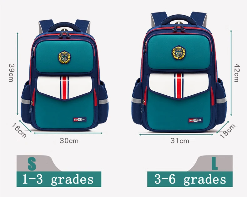 Sac à Dos Scolaire Imperméable MINGYANG – Tissu Oxford Solide, Unisexe 6-12 ans, 5 Coloris