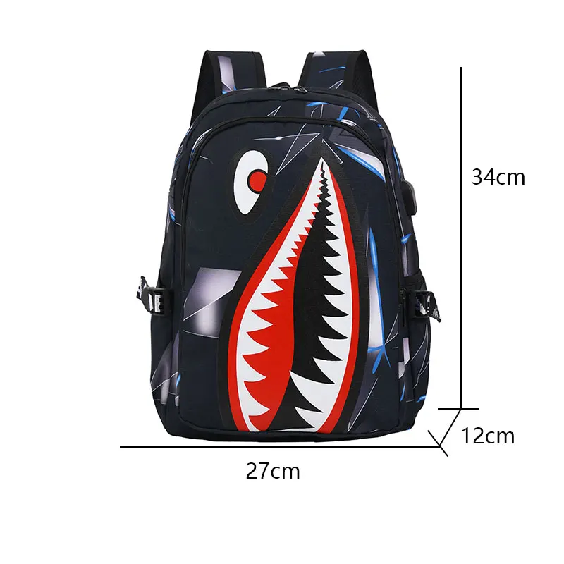 Sac à Dos Requin Tendance – Grande Capacité 20-37L, Imperméable & Anti-vol, Unisexe
