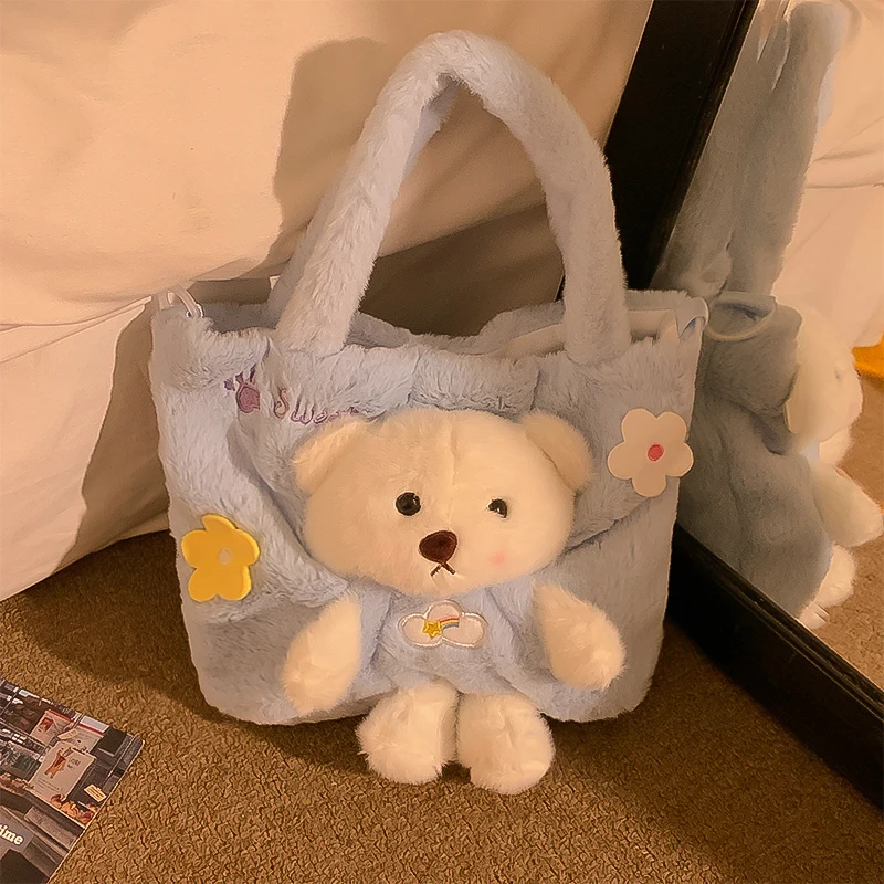 Sac à Main Peluche Ours Personnalisé – Grande Capacité, Ultra Doux, Idéal Filles & Femmes