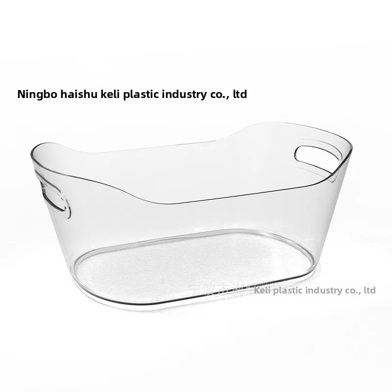 Seau à Glace Transparent PET 10L – Double Poignée, Idéal Camping, Fêtes & Événements