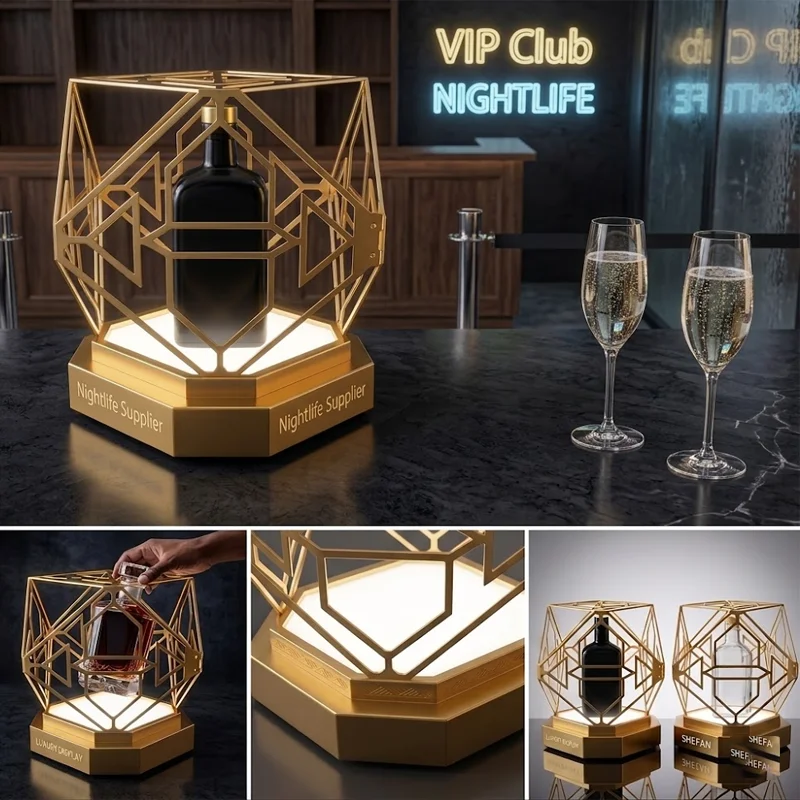 Présentoir Bouteilles LED VIP – Support Lumineux pour Boîte de Nuit & Bar