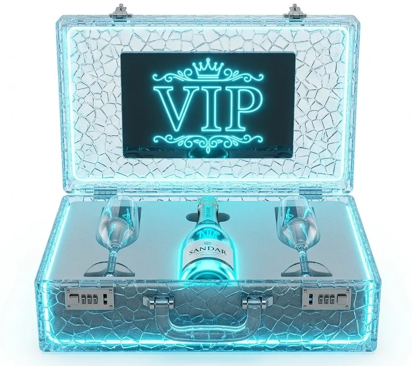 Glorificateur de Bouteille VIP Pliable avec LED RGB & Logo Personnalisé – Étui Luxe pour Soirée