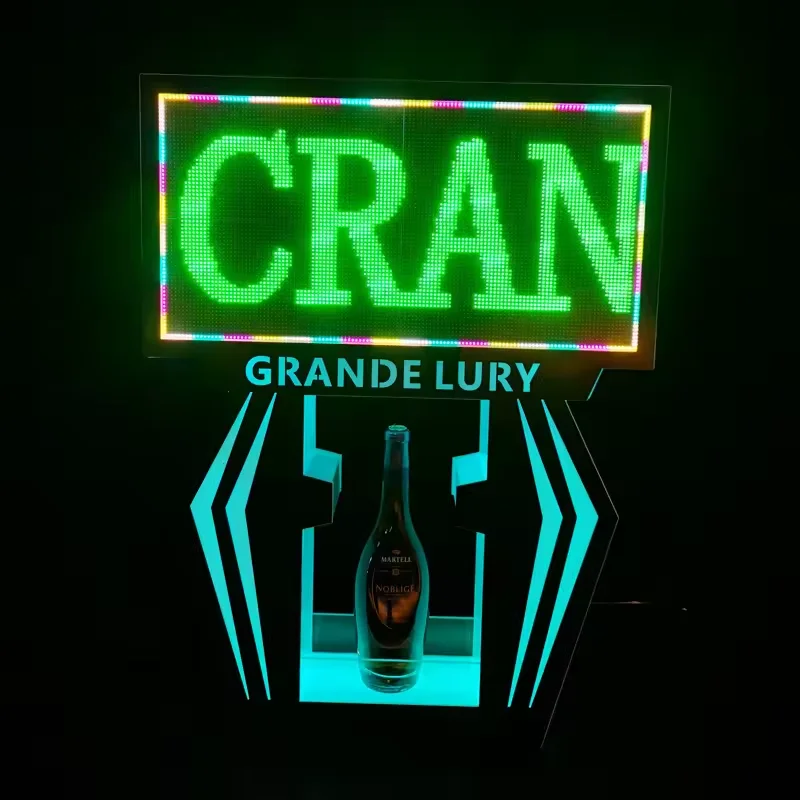 Présentoir à Bouteilles LED Rotatif & Pliable en Métal – Luxe VIP Bar & Club