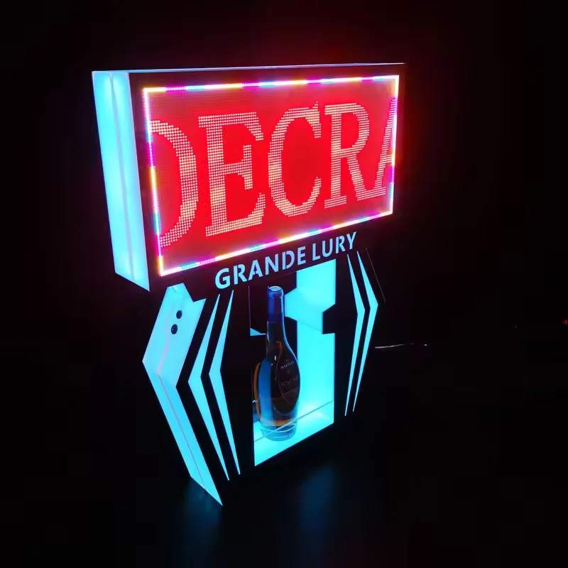 Présentoir à Bouteilles LED Rotatif & Pliable en Métal – Luxe VIP Bar & Club