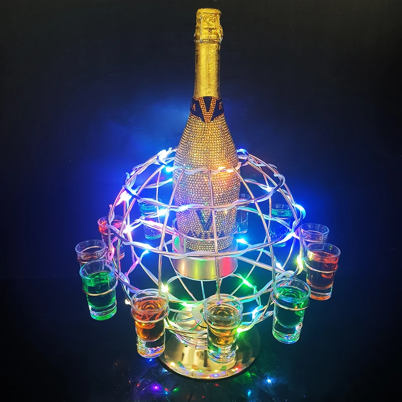 Support Arbre à Cocktails LED Rechargeable – Présentation Lumineuse pour Bar, Mariage & Soirée