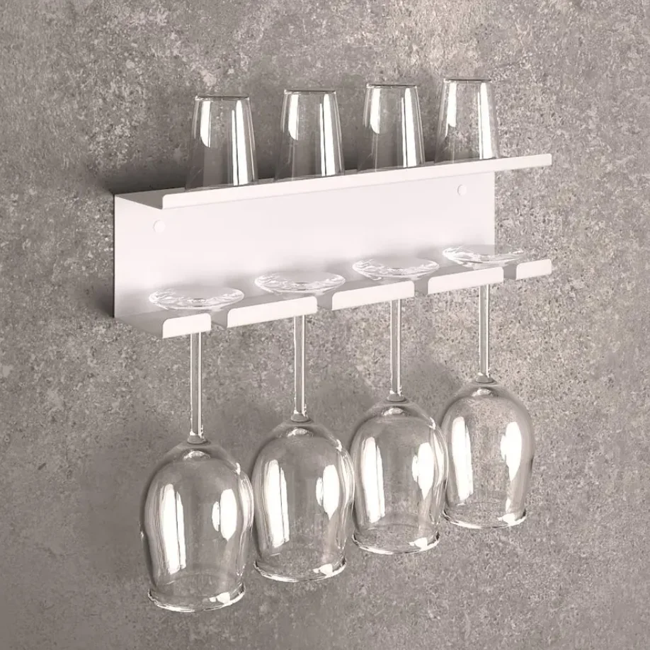 Porte-bouteilles mural en acier – Rangement à vin design moderne, étagère flottante industrielle