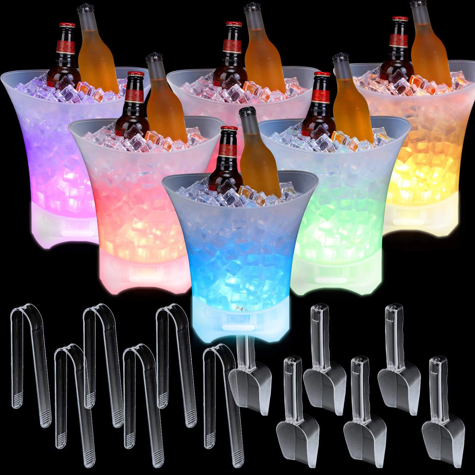 Seau à Glace LED 7L – 7 Couleurs Lumineuses | Champagne, Vin & Bière | Bar & Fête