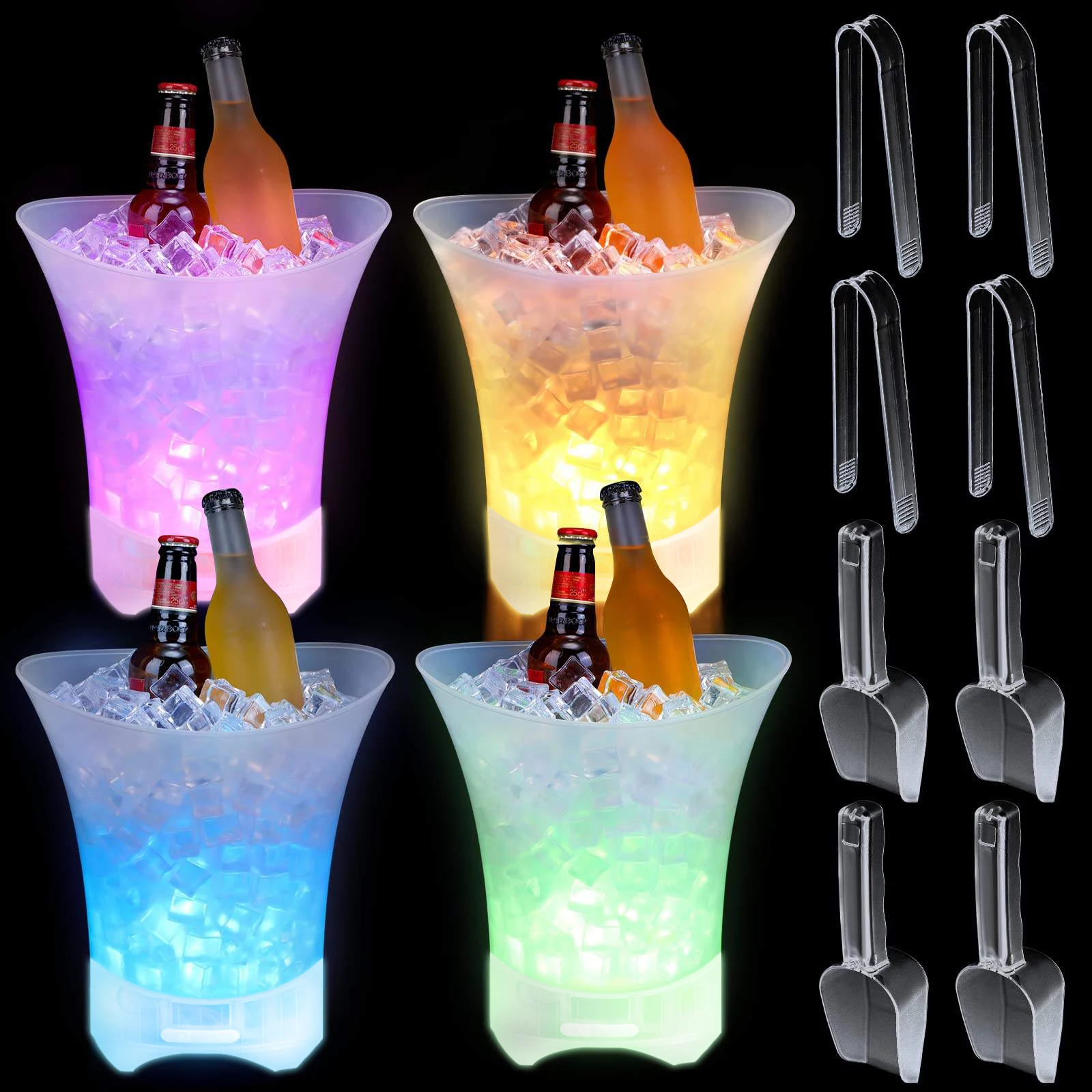 Seau à Glace LED 7L – 7 Couleurs Lumineuses | Champagne, Vin & Bière | Bar & Fête