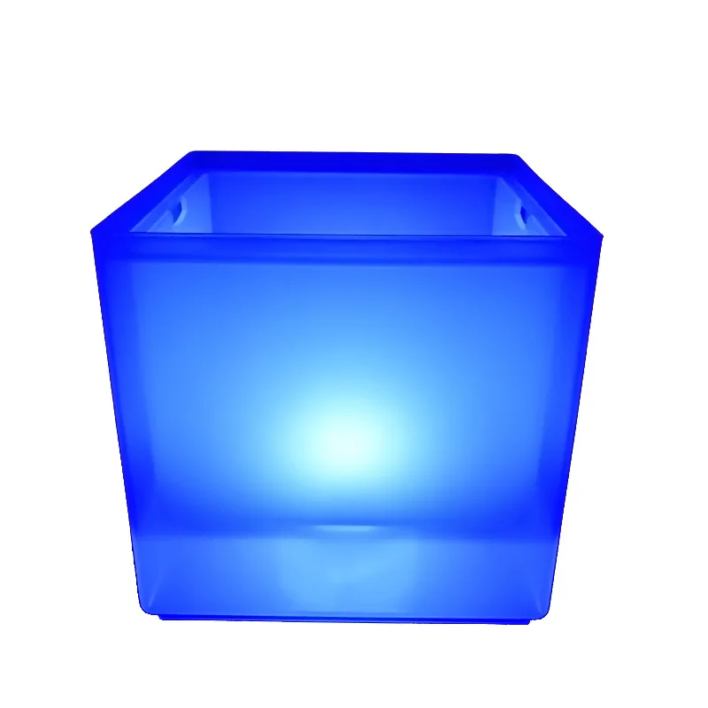 Seau à Glace LED Carré Double Paroi – 3,5L | Idéal Bar, Hôtel & Club | Personnalisable