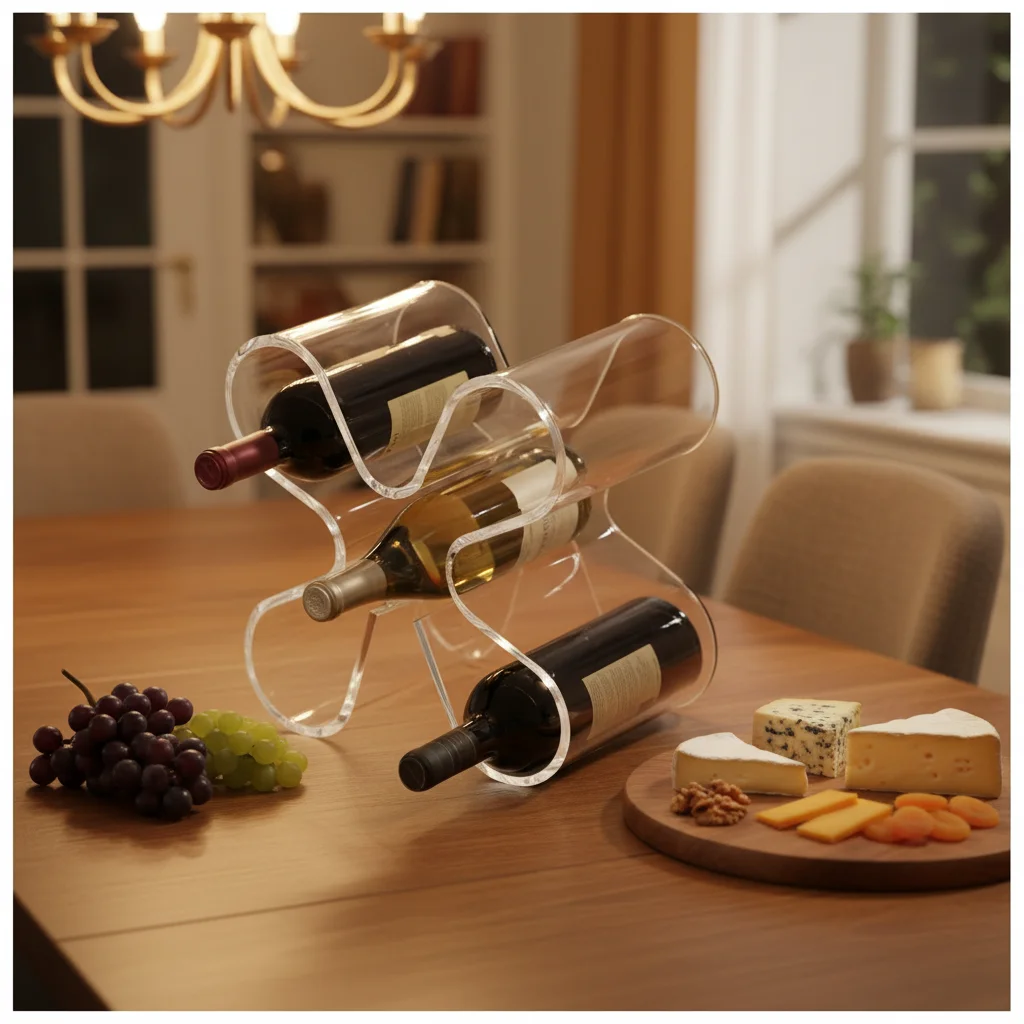 Présentoir à Vin en Acrylique Transparent – Portable & Élégant (Modèle ARWD-019)