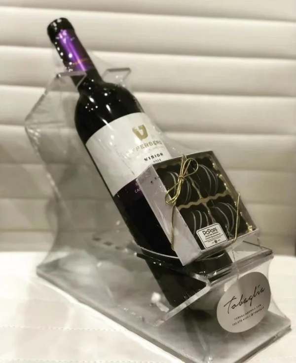 Présentoir à Vin en Acrylique Transparent – Design Moderne & Élégant | Personnalisable