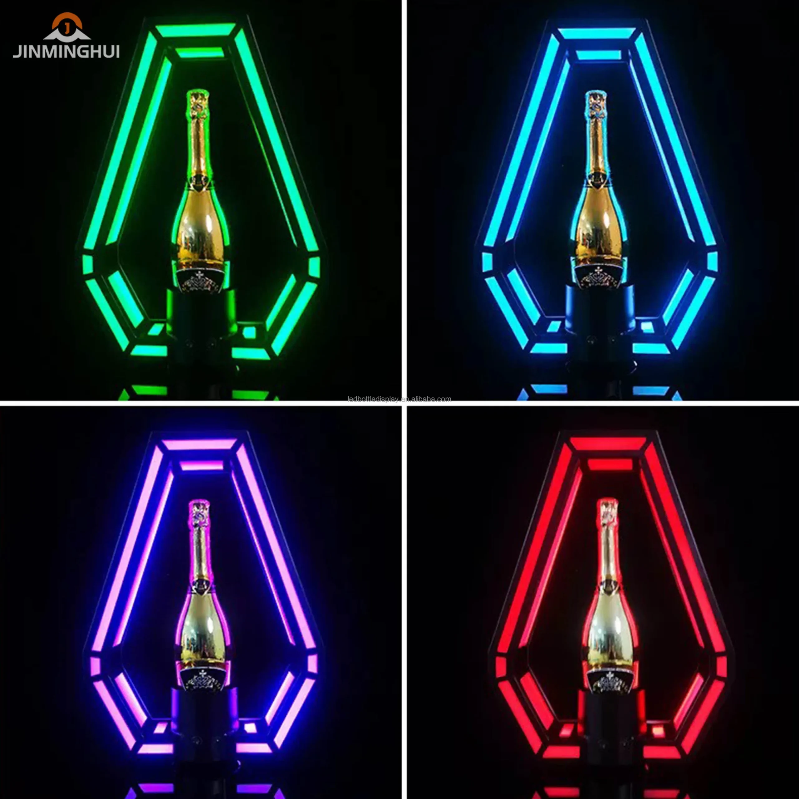 Présentoir LED Rechargeable pour Champagne & Whisky – Métal & Acrylique avec Logo Personnalisé