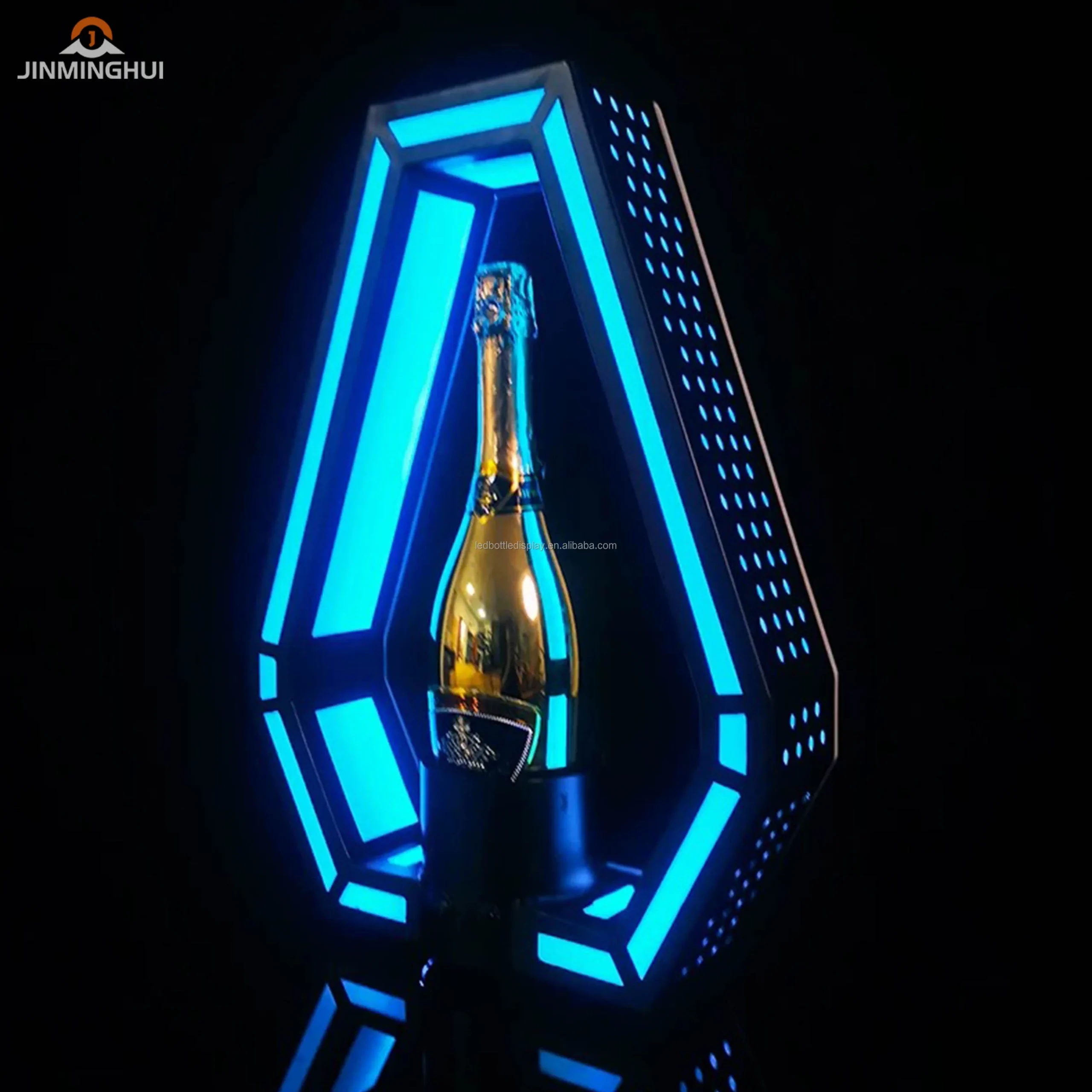Présentoir LED Rechargeable pour Champagne & Whisky – Métal & Acrylique avec Logo Personnalisé