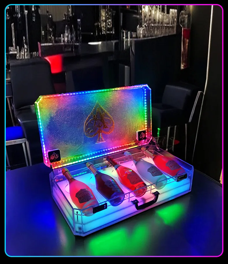 Présentoir à Bouteilles VIP en Acrylique avec Éclairage LED – Champagne & Spiritueux | Bar & KTV