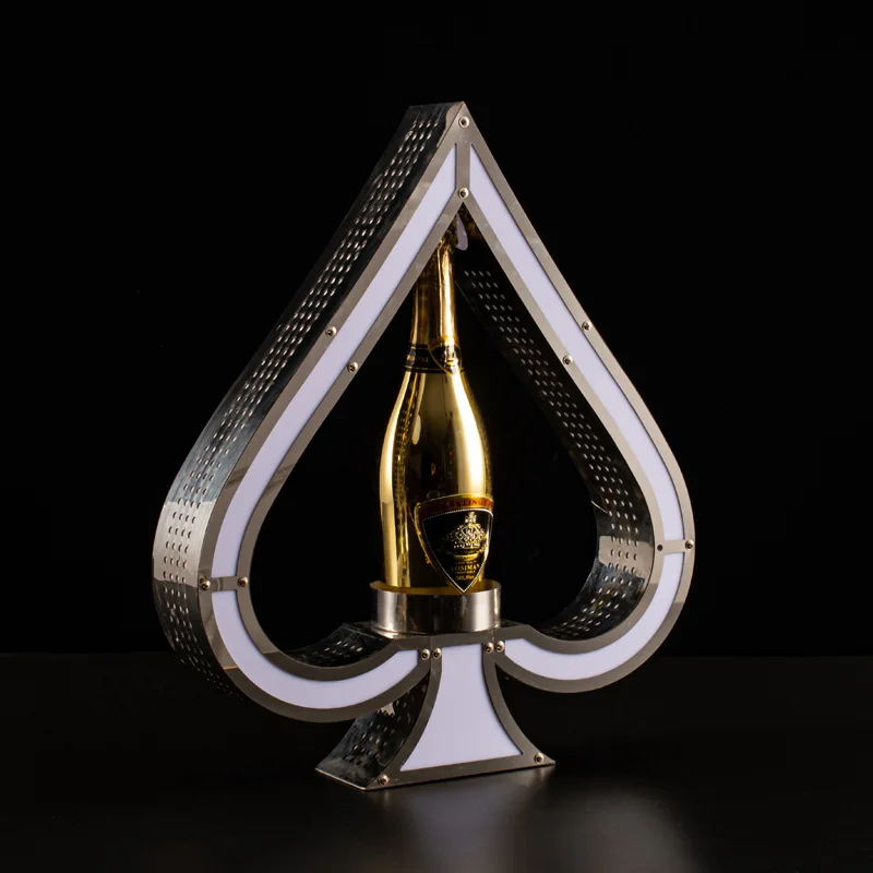 Glorificateur de Bouteilles LED en Acier Inoxydable – Présentoir Lumineux Vin & Champagne