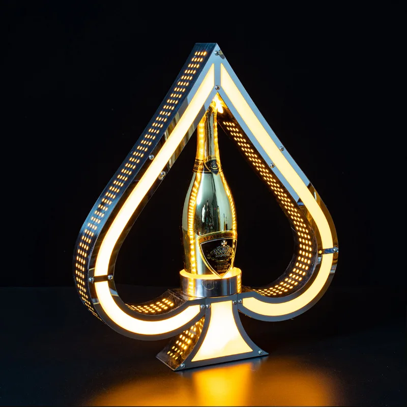 Glorificateur de Bouteilles LED en Acier Inoxydable – Présentoir Lumineux Vin & Champagne