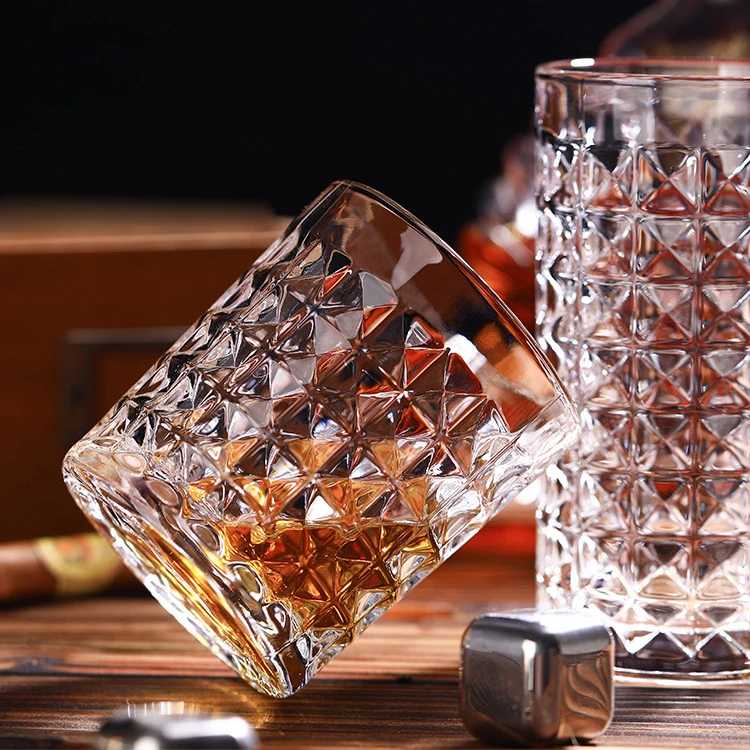 Verre à Whisky Cristal Luxe Soufflé Main | Rotatif Old Fashioned | Personnalisable Logo