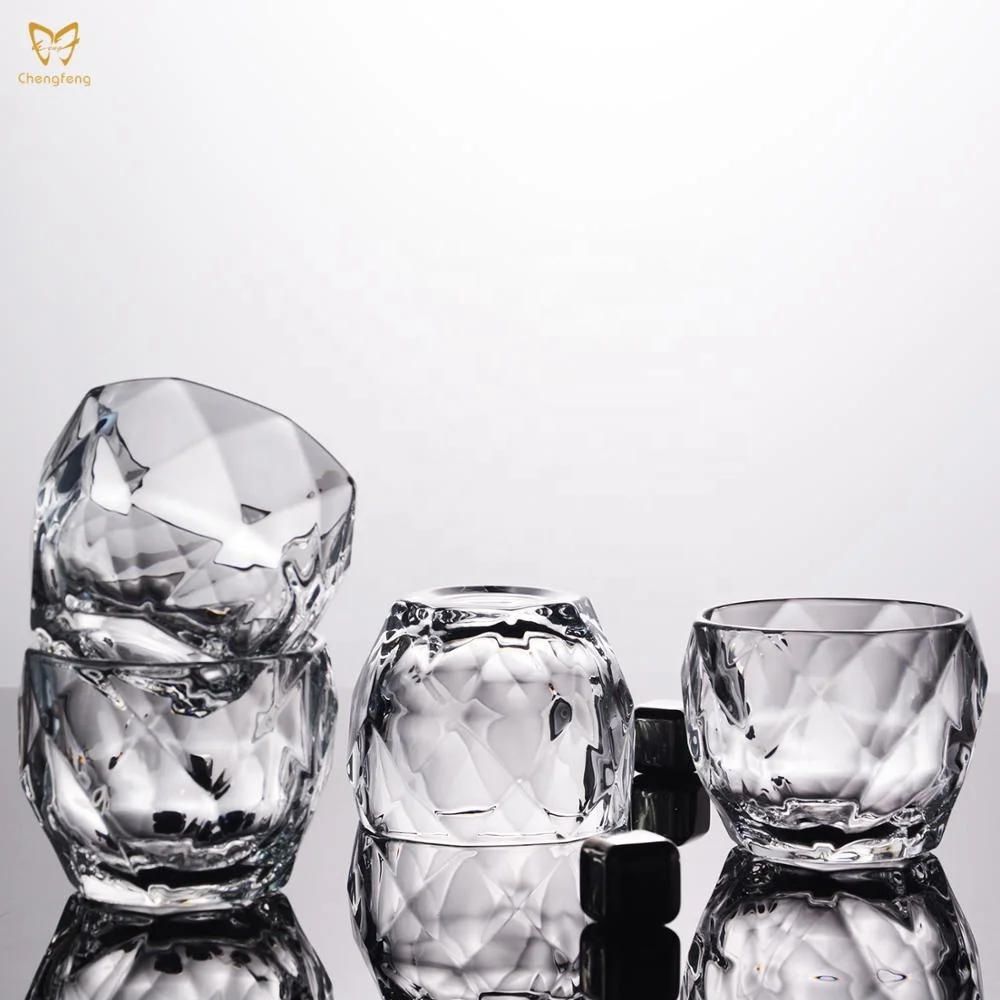 Verre à Whisky Taillé Diamant Style Américain – Cristal Sans Plomb 320ml