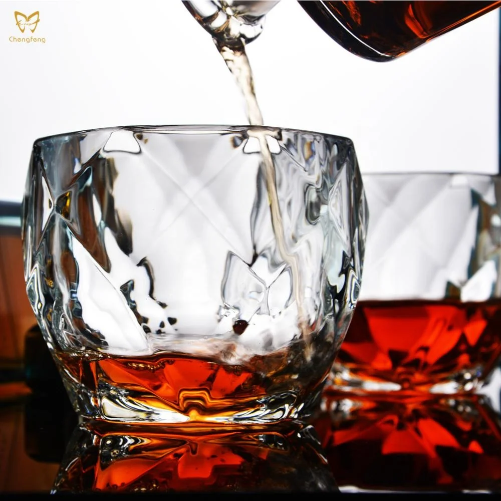 Verre à Whisky Taillé Diamant Style Américain – Cristal Sans Plomb 320ml