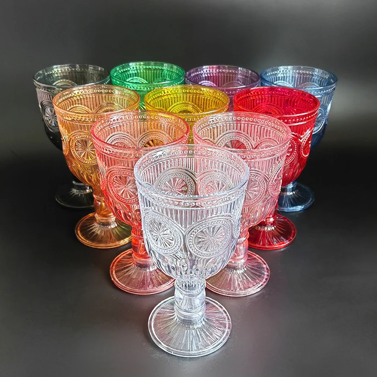 Gobelet à vin rétro vintage incassable en plastique – Idéal mariages & événements (10 couleurs)