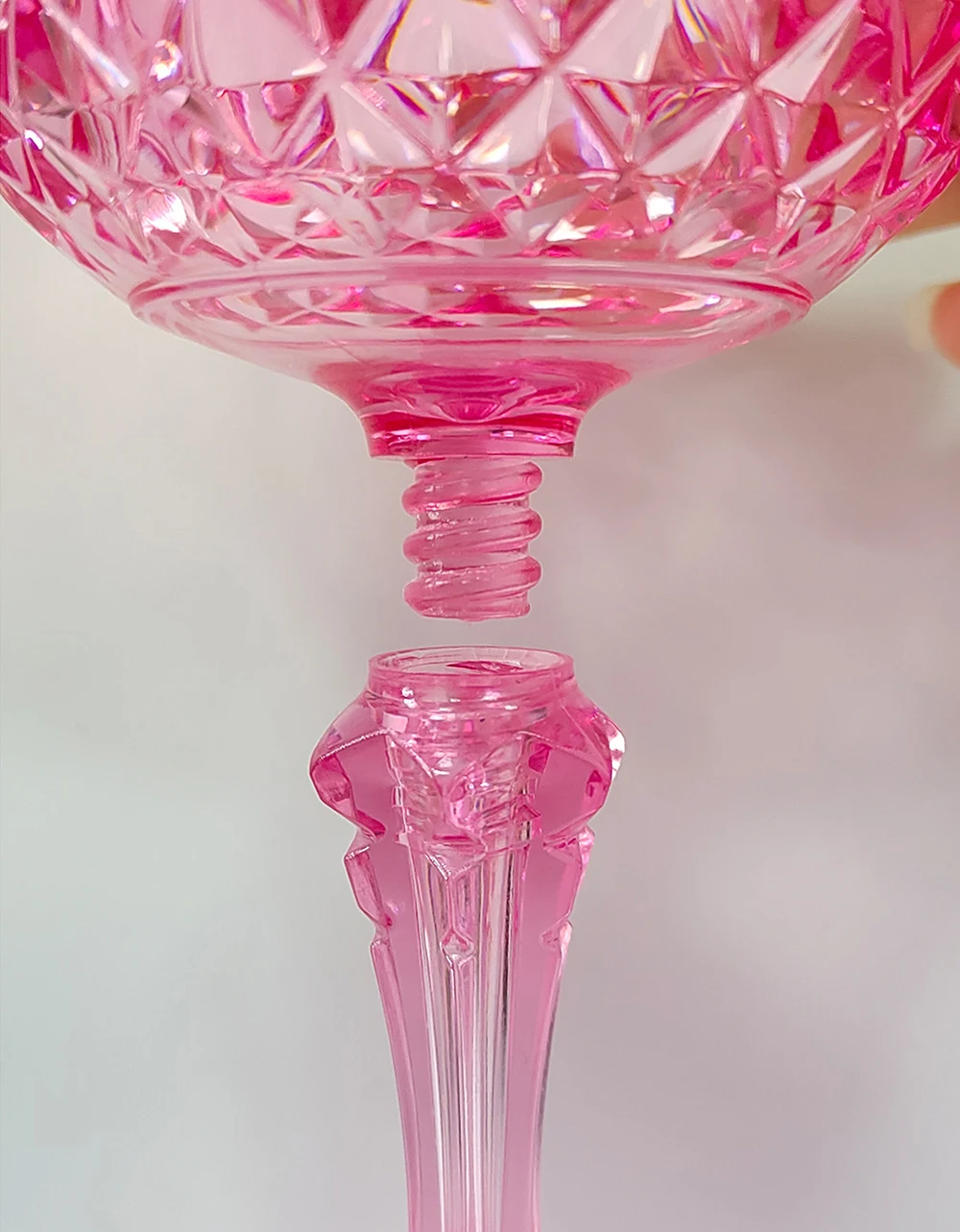 Gobelets à vin détachables réutilisables roses et transparents – Idéal mariages et réceptions