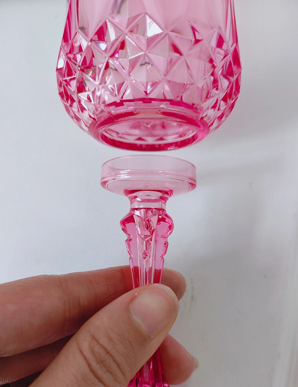 Gobelets à vin détachables réutilisables roses et transparents – Idéal mariages et réceptions
