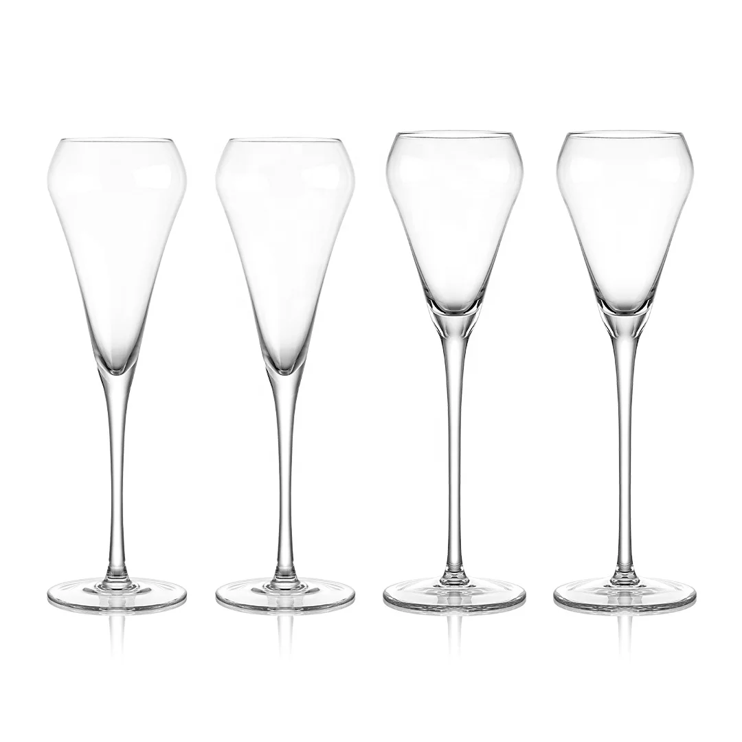 Flûtes à Champagne en Cristal Soufflé à la Main – Élégantes & Réutilisables 190ml