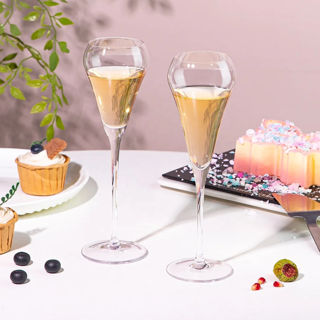 Flûtes à Champagne en Cristal Soufflé à la Main – Élégantes & Réutilisables 190ml