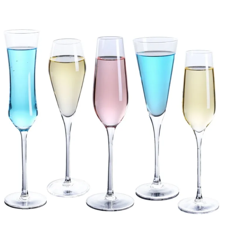 Flûte à champagne en cristal soufflé bouche 350ml – Style Vintage Luxe