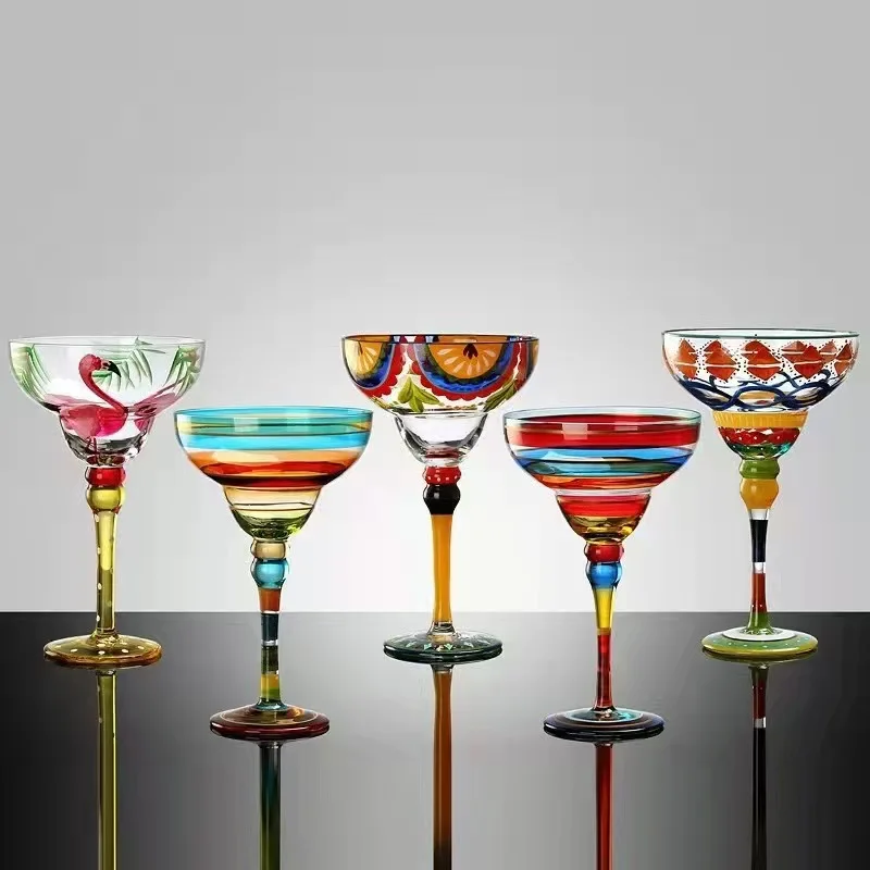 Verre à Margarita Peint à la Main – Style Mexicain Festif | Cocktail & Mariage