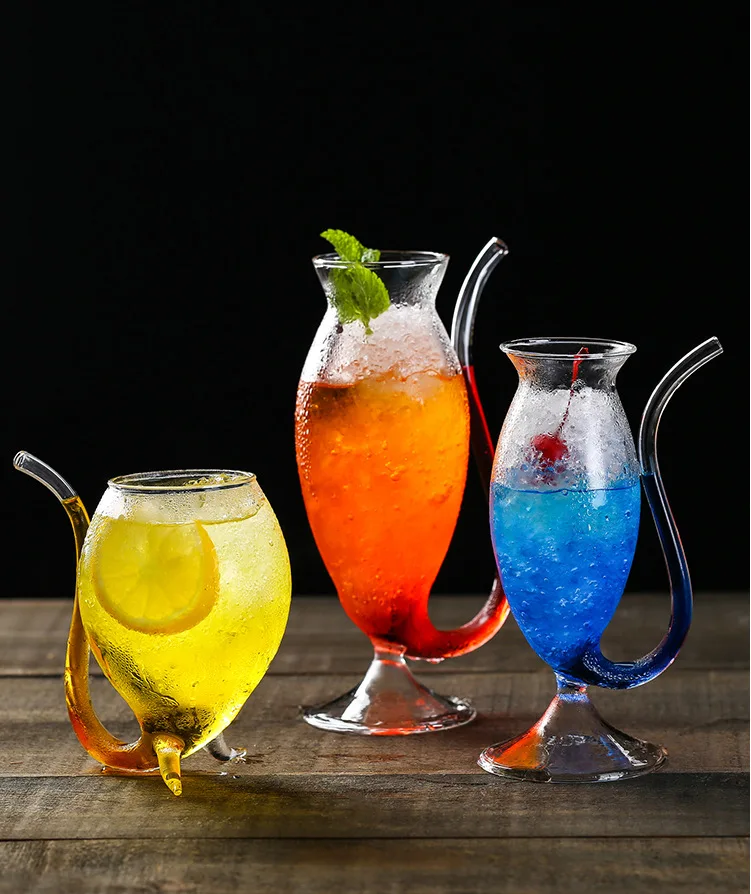 Verre Cocktail Vampire Borosilicate Soufflé à la Main 190ml/300ml/340ml – Design Créatif & Élégant