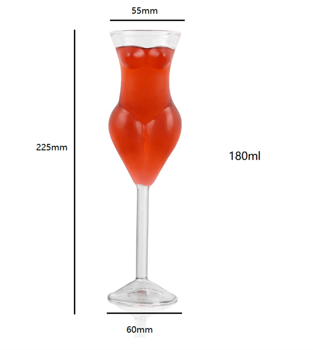 Verre à Cocktail Forme Féminine 180ml – Design Sexy & Élégant