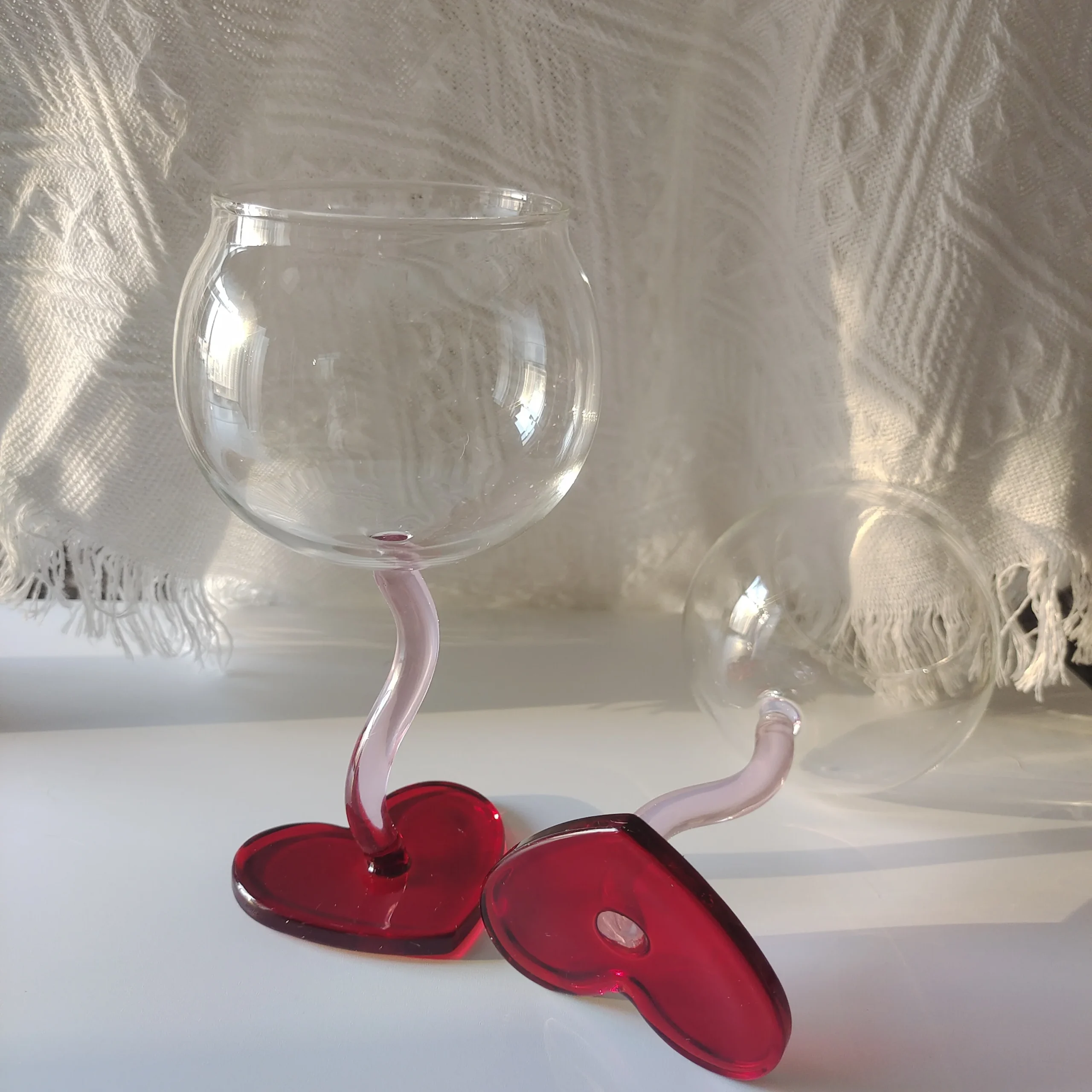 Verre à Cocktail en Forme de Cœur – Soufflé à la Main, Idéal Mariage & Décoration