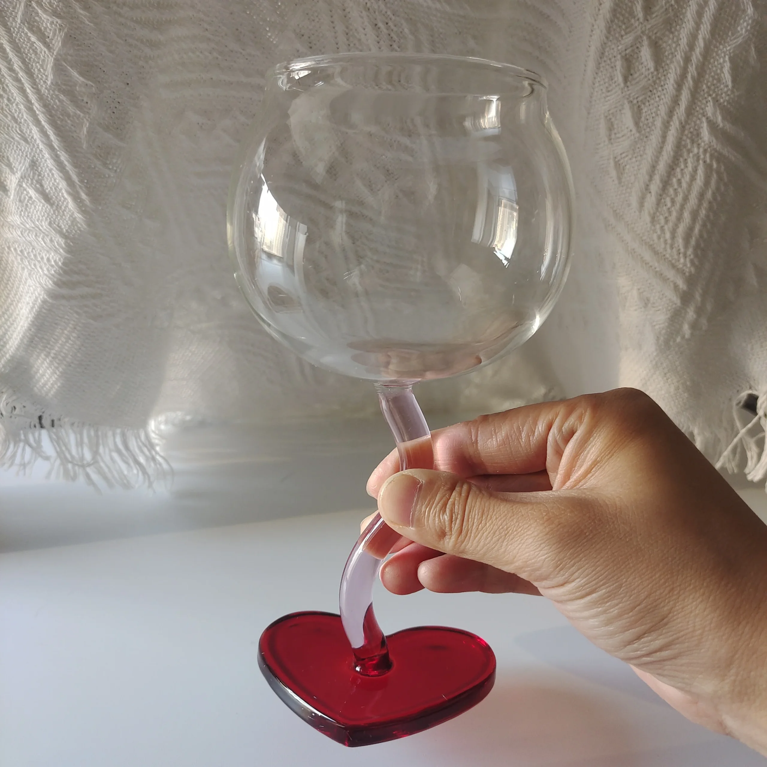 Verre à Cocktail en Forme de Cœur – Soufflé à la Main, Idéal Mariage & Décoration