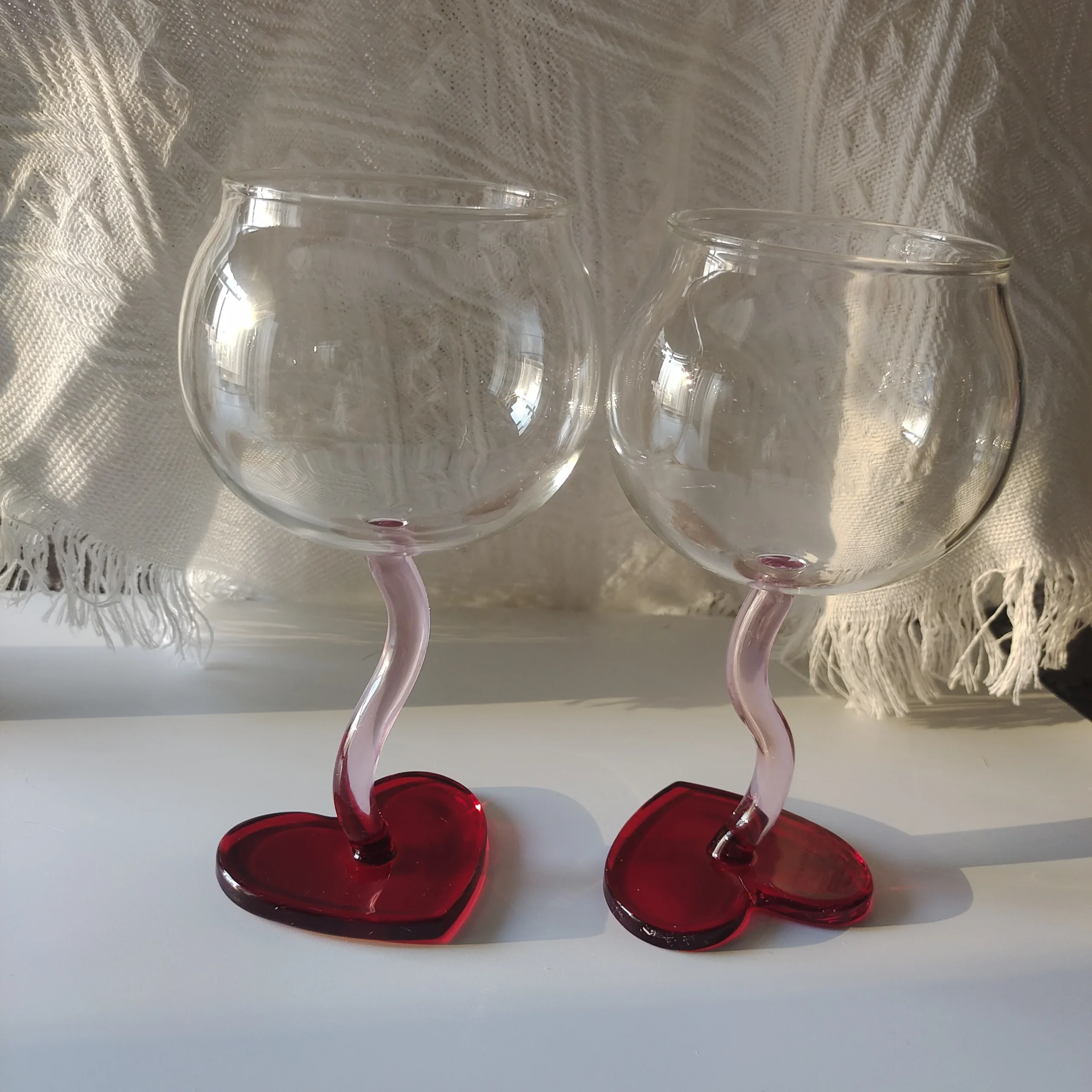 Verre à Cocktail en Forme de Cœur – Soufflé à la Main, Idéal Mariage & Décoration